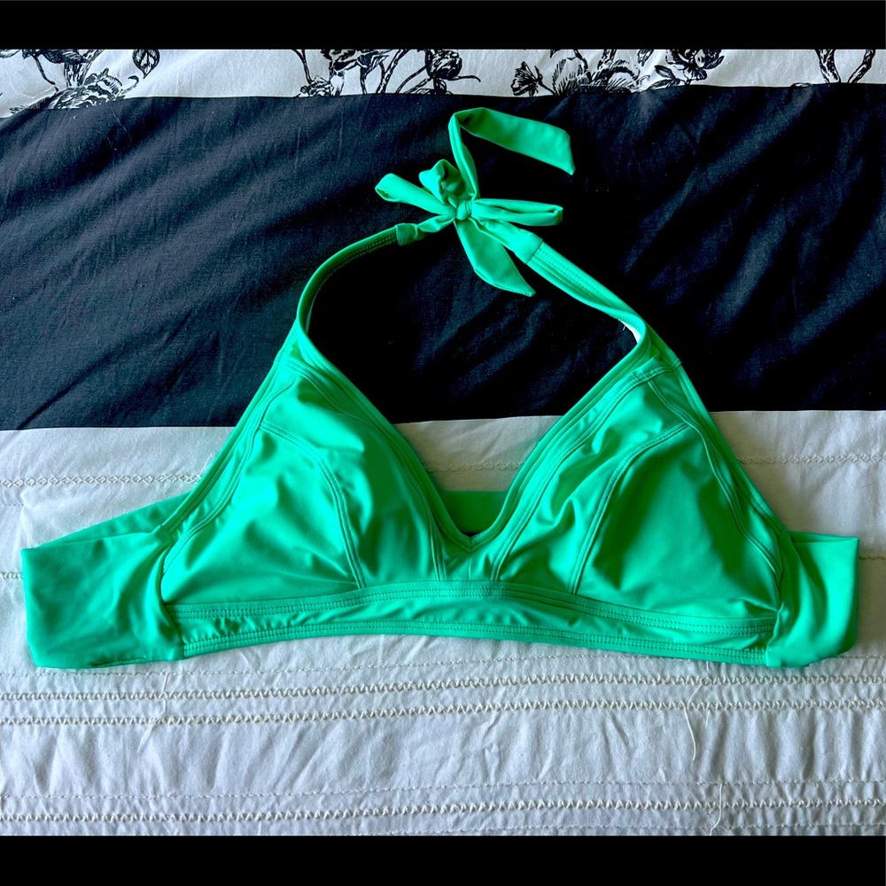 Teal halter bikini top